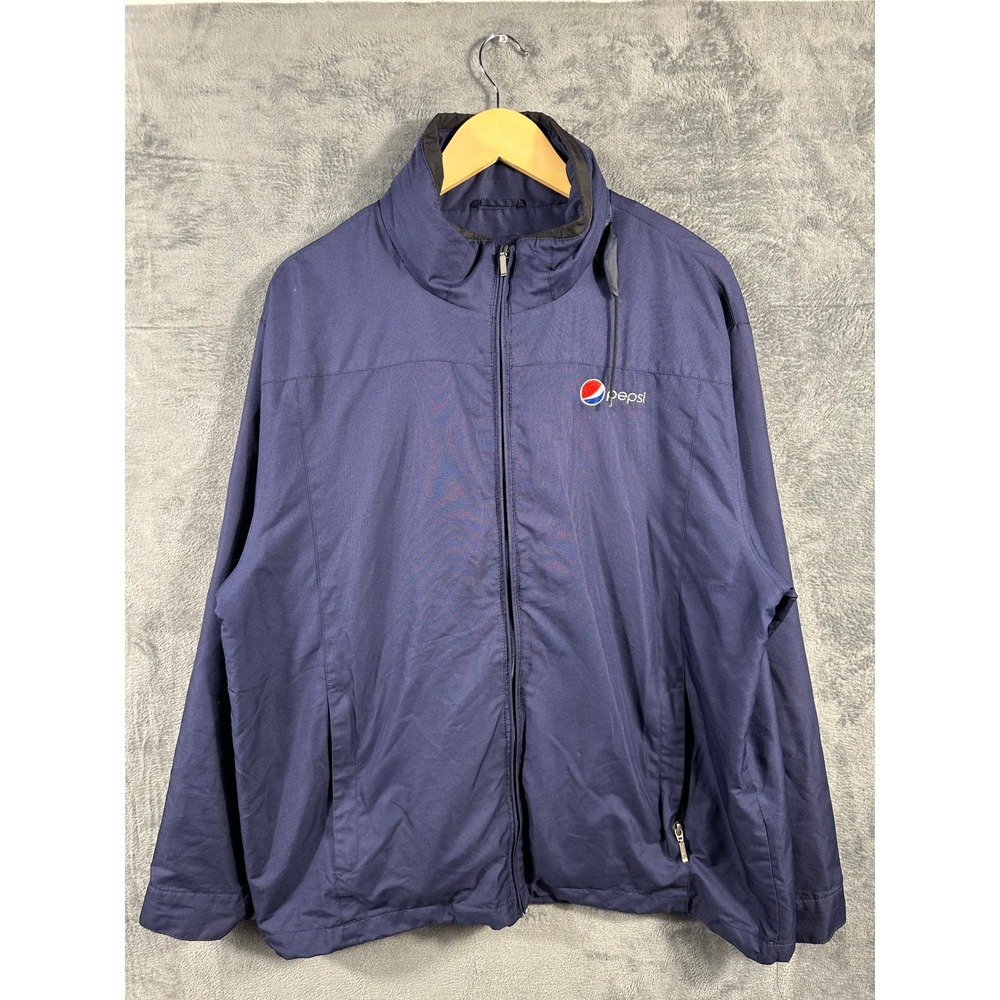 Port Authority Pepsi Team California Jacket Mens Large Navy Blue Full Zip Logo